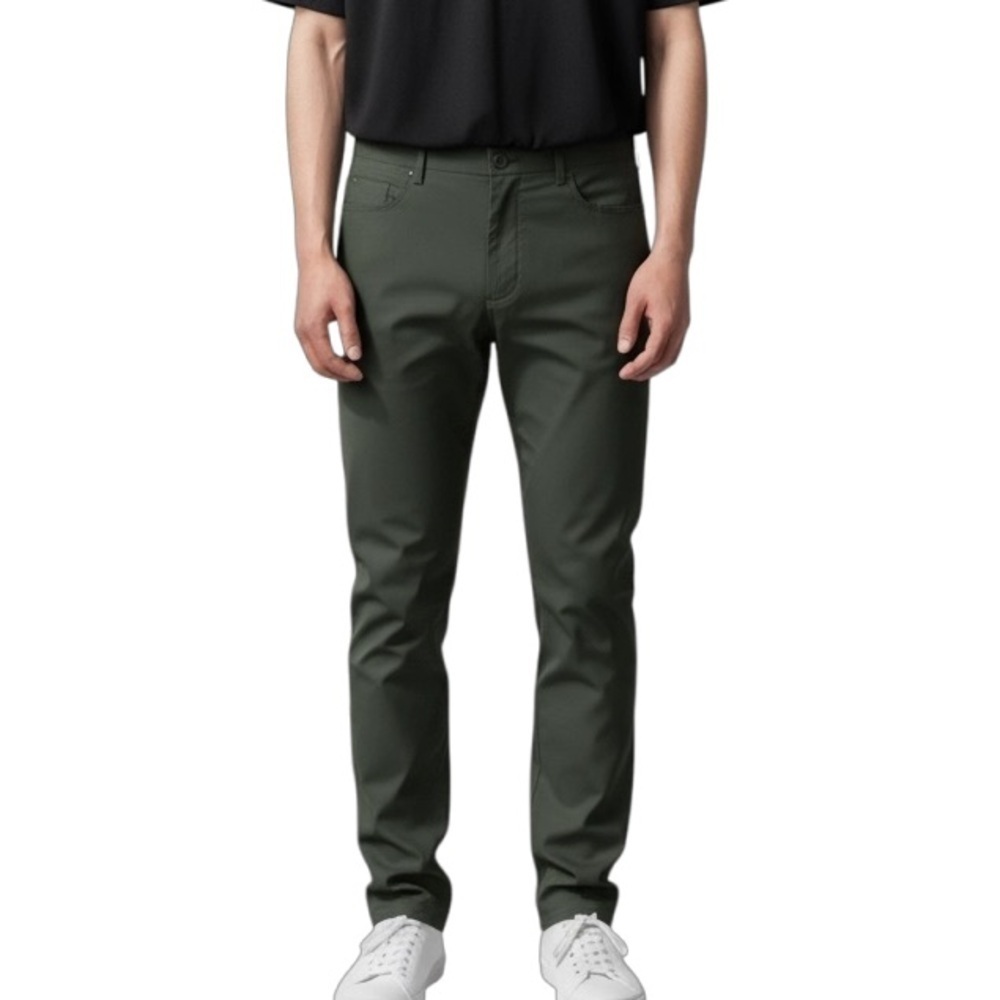 GAP Fit Drive Men's Performance Nylon Chinos Pants Size 36/32 Olive Green